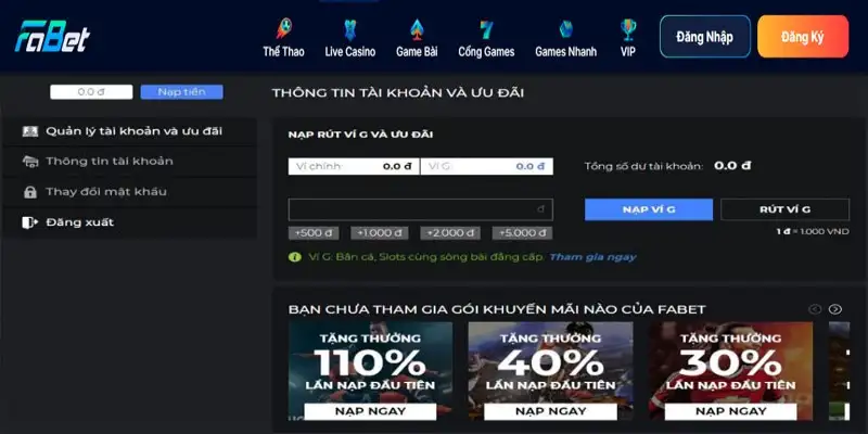 Rút tiền Fabet để thu được tiền cược về tài khoản bet thủ