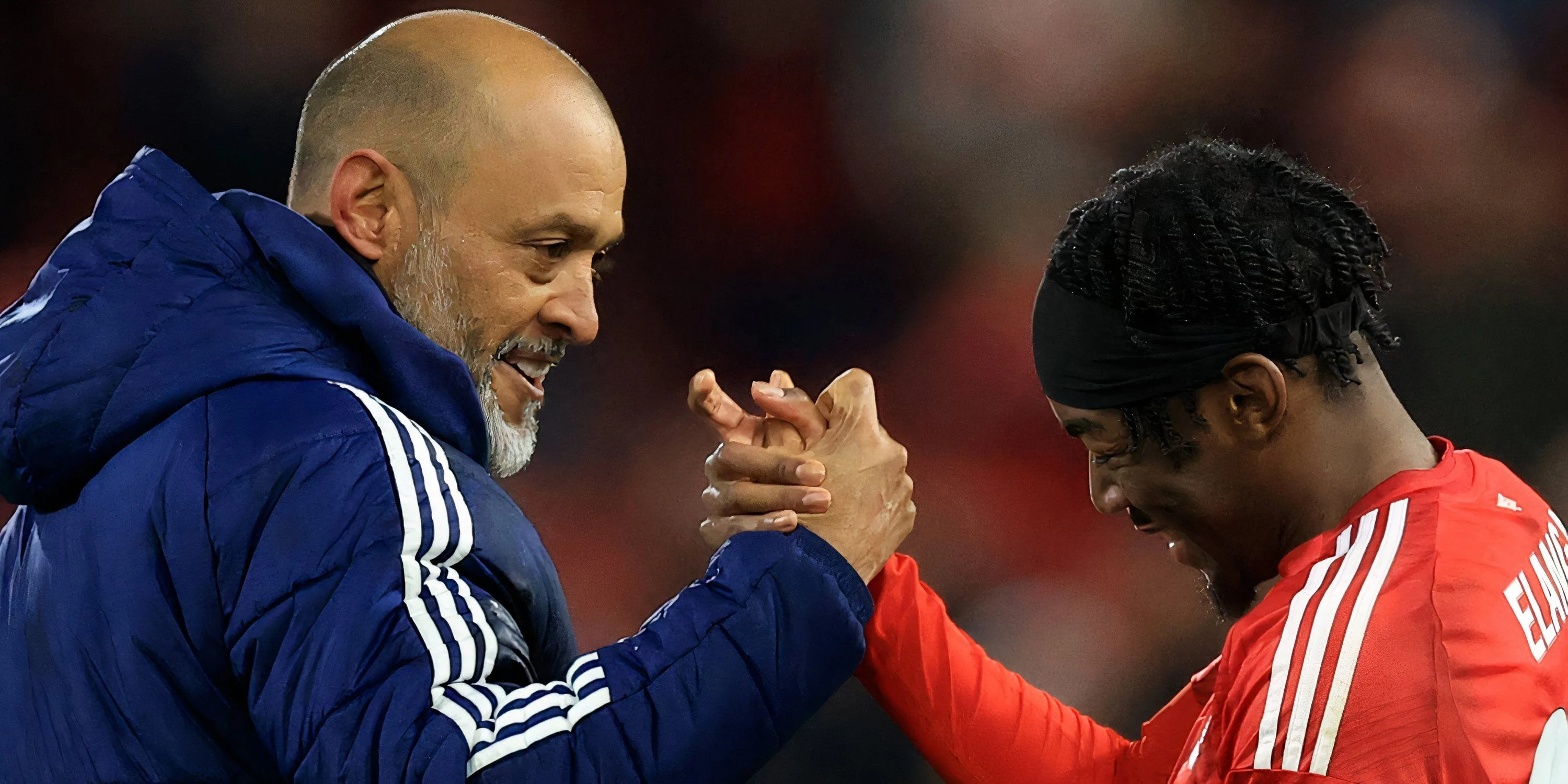 Anthony Elanga và HLV Nuno Espirito Santo của Nottingham Forest