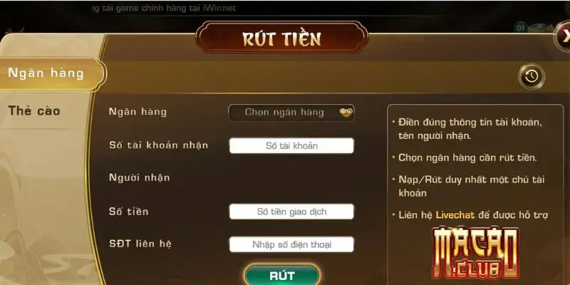 Hướng dẫn chi tiết rút tiền Macau Club cho tân binh 15 Hướng dẫn chi tiết rút tiền Macau Club cho tân binh