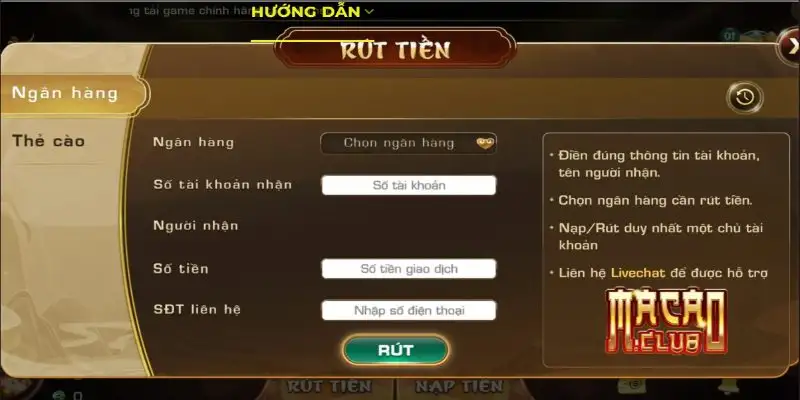 Hướng dẫn Rút Tiền Macau Club an toàn, nhanh chóng từ A-Z 14 Hướng dẫn Rút Tiền Macau Club an toàn, nhanh chóng từ A-Z