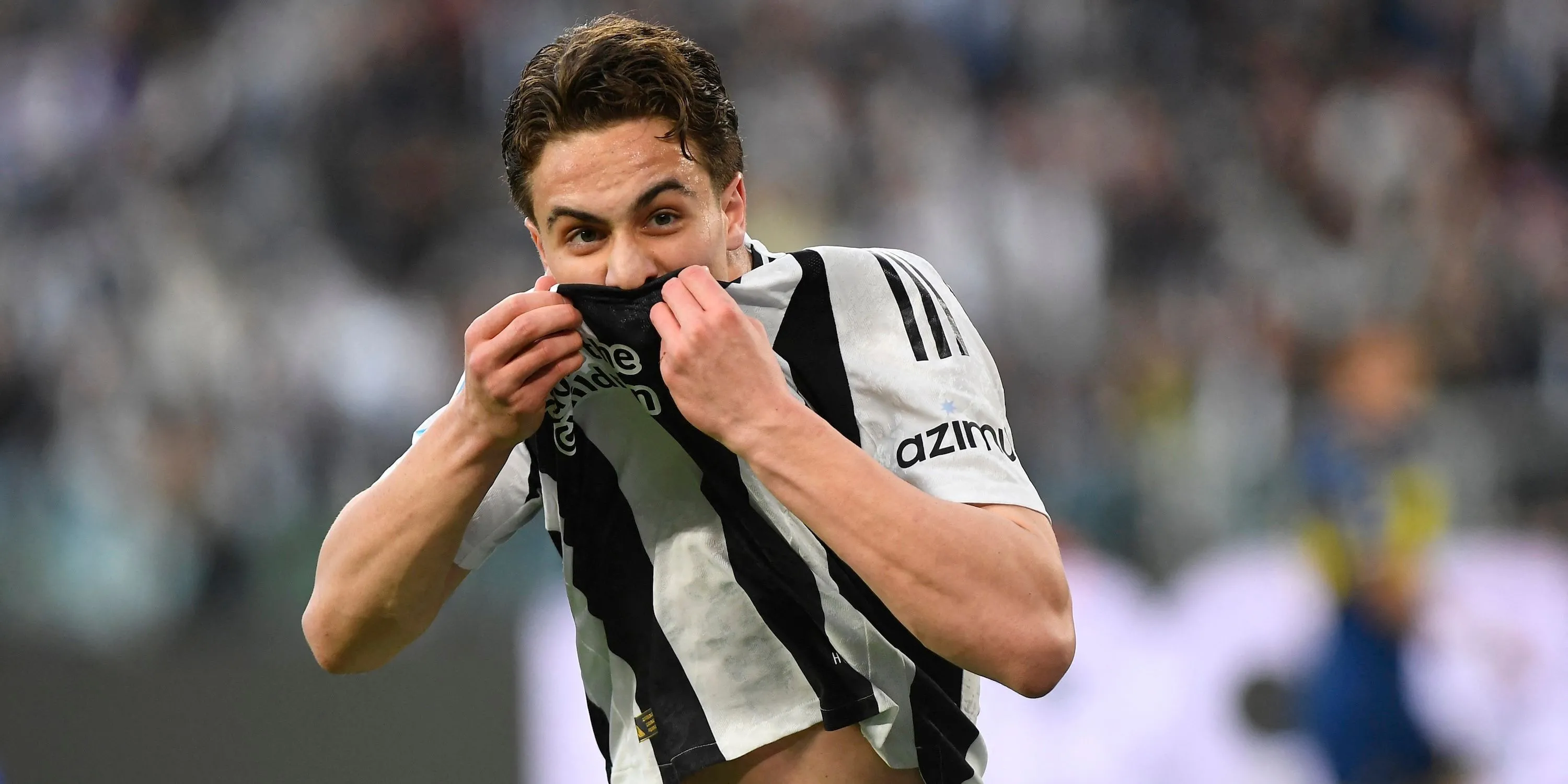 Kenan Yildiz ăn mừng bàn thắng cho Juventus tại Serie A