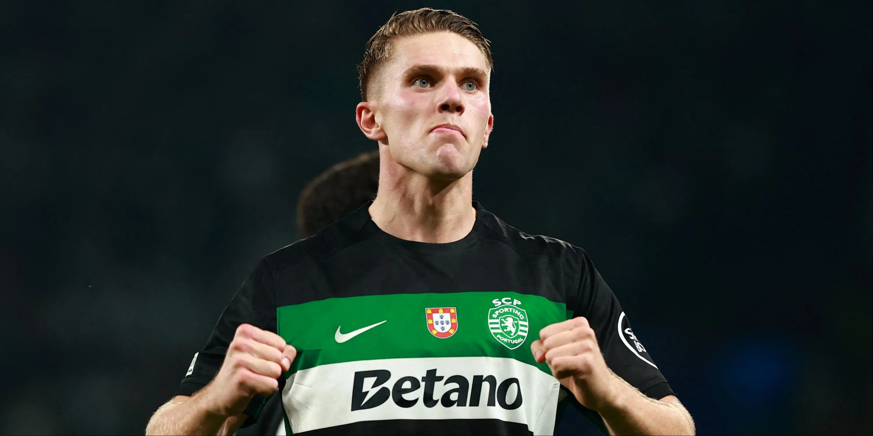 Viktor Gyokeres ăn mừng bàn thắng cho Sporting CP tại Champions League