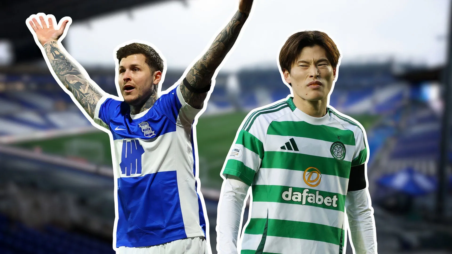 Hai tiền đạo của Birmingham City, Lyndon Dykes và Kyogo Furuhashi