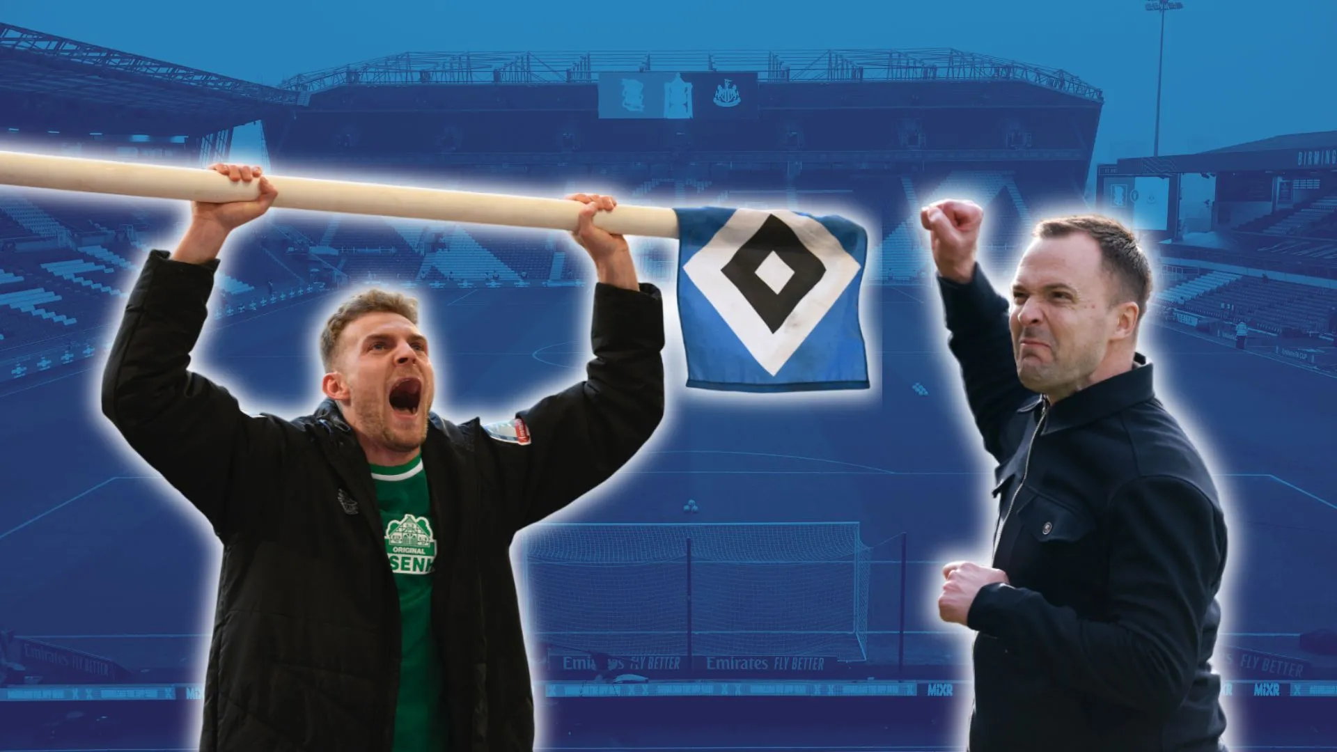 Tiền đạo Marvin Ducksch và HLV Chris Davies của Birmingham City